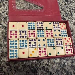 Vibrant Domino Set in Pink Case